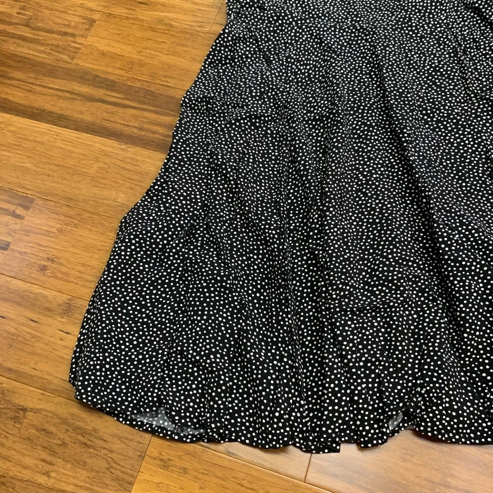 Gap Black White Polka Dot Smocked Bodice Spaghetti Strap Mini Dress Size Small‎